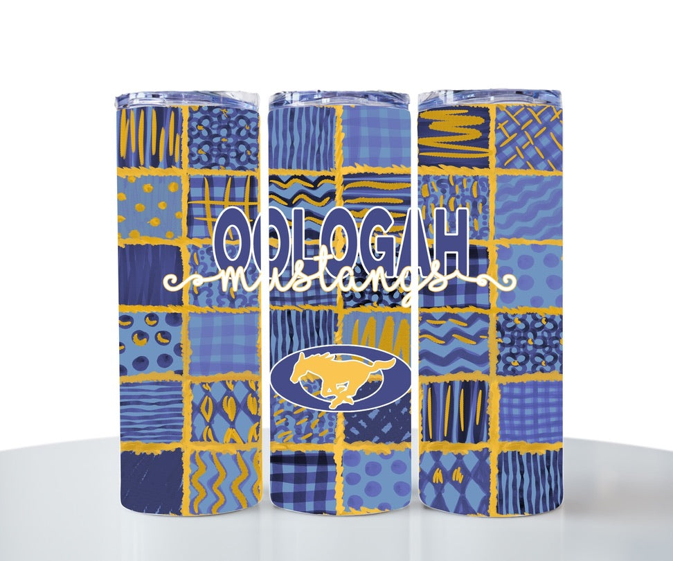 Oologah Mustangs Patchwork Tumbler