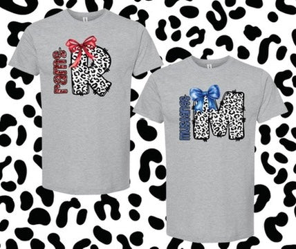 Rams And Mustangs Leopard Bow Tee