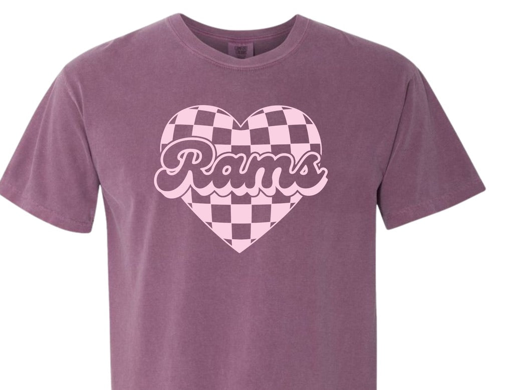 Rams Checkered Heart Tee