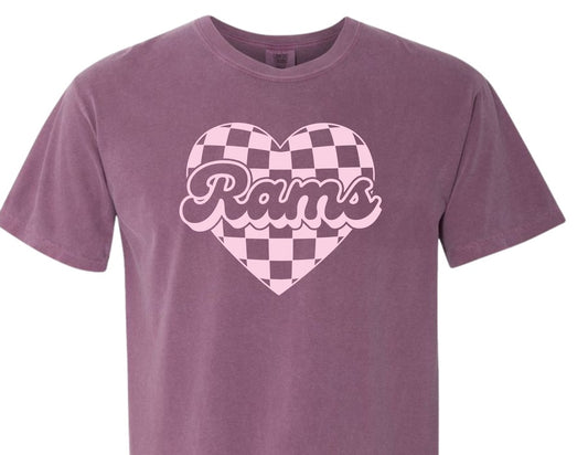 Rams Checkered Heart Tee