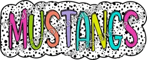 Mustangs School Mascot Dots Background