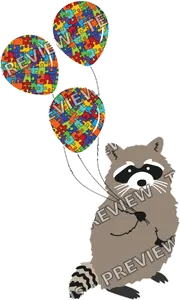 Raccoon Autism Awareness
