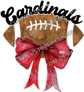 Cardinals Coquette Bow Football 1