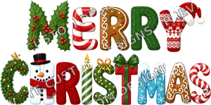 Merry Christmas Snowman Letters