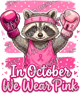 Pink Raccoon Breast Cancer Awareness