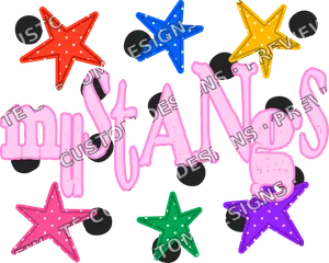Mustangs Preppy Colorful Stars