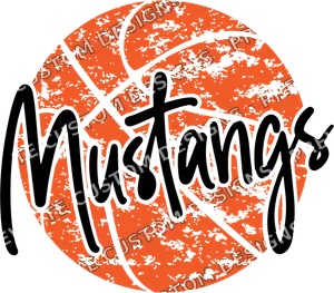 Mustangs Distressed Basketball