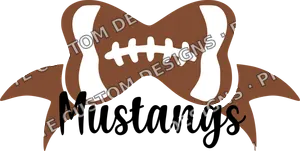 Mustangs Football Bow Graphic