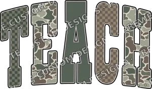 Preppy Retro Camo Teacher