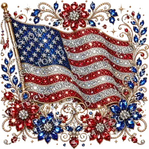 4th of July PNGRhinestone American