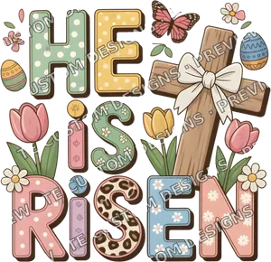 He is Risen Floral Easter