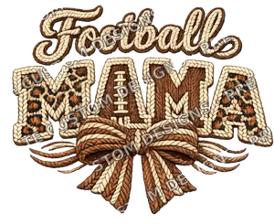 Football Mama Leopard Bow Game