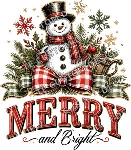 Merry Bright Snowman Christmas Shirt