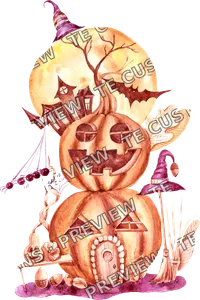Watercolor Pumpkin Stack