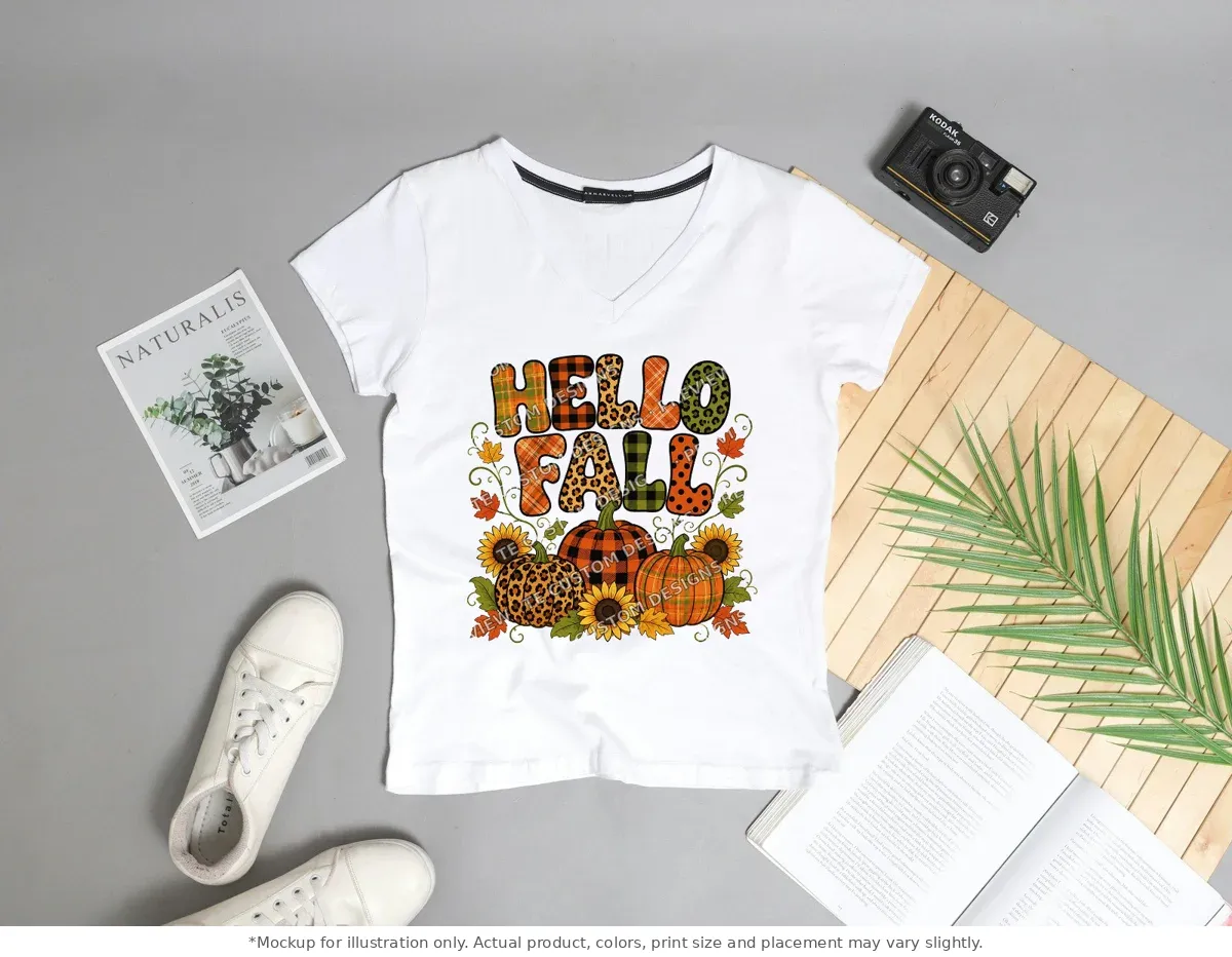 White tee mockup, flat lay with props