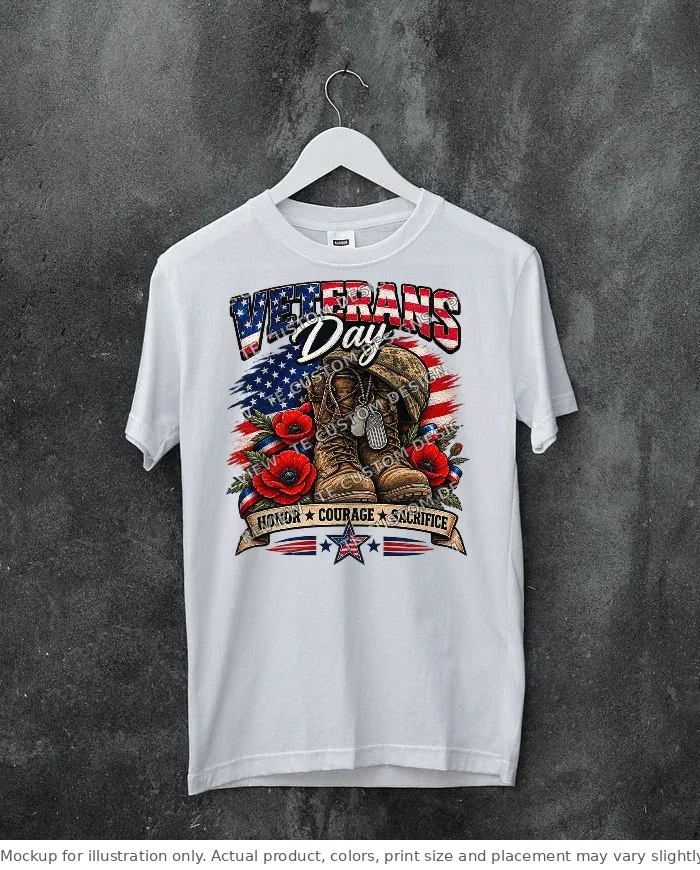 White tee mockup, on a hanger, concrete wall