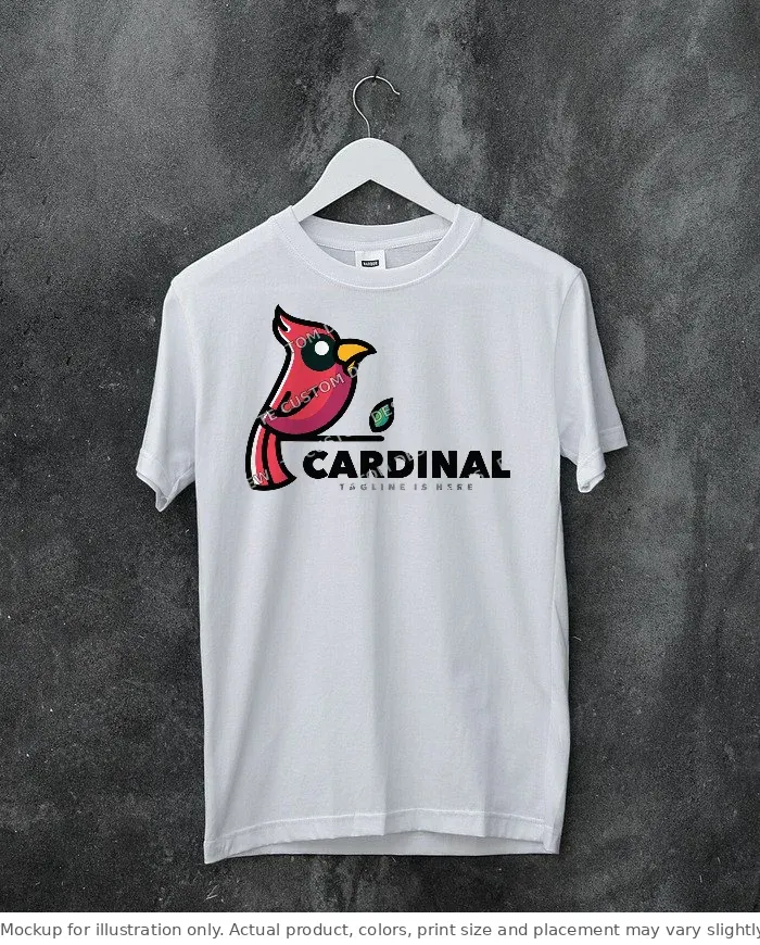 White tee mockup, on a hanger, concrete wall