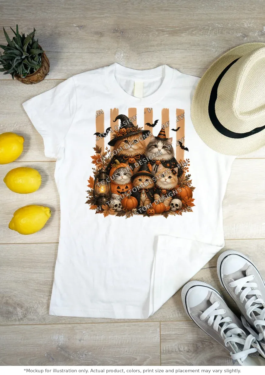 White tee mockup, flat lay on wood