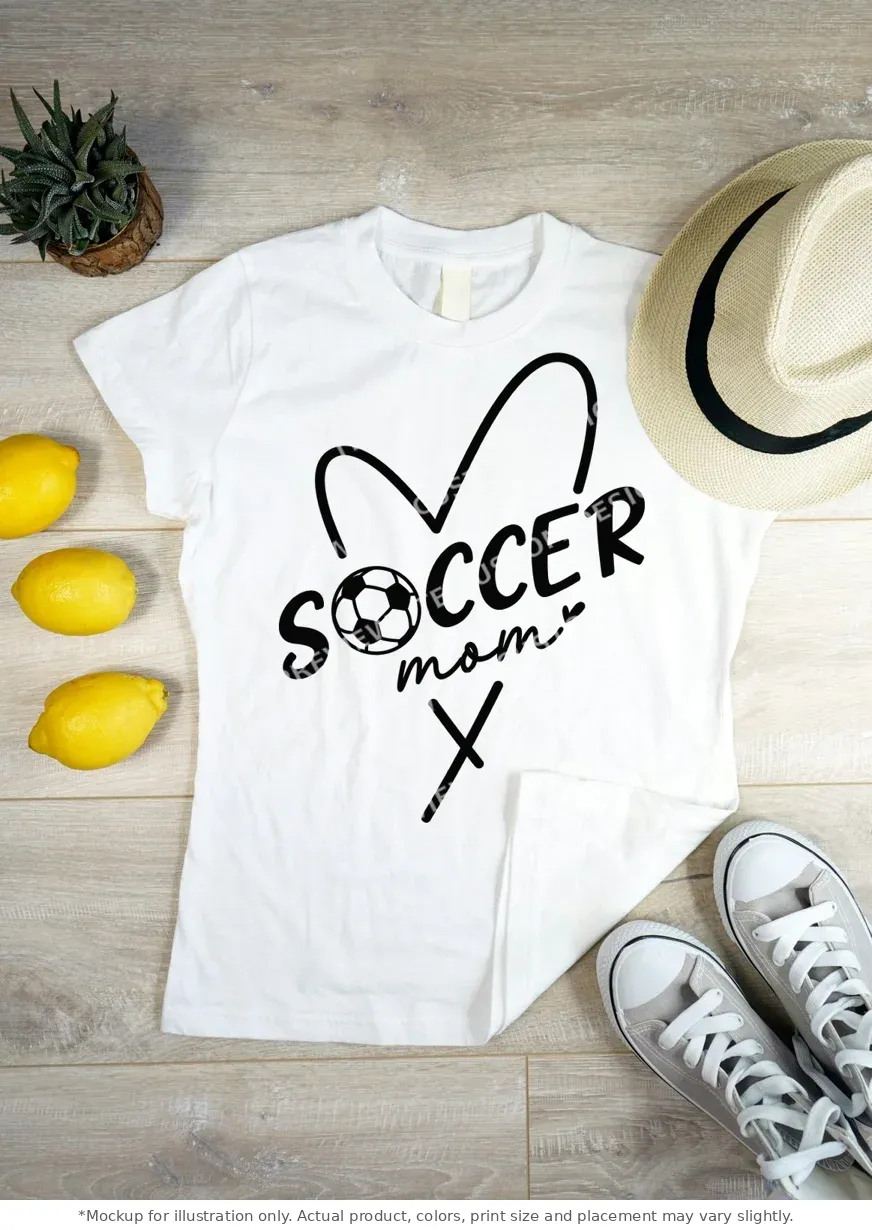 White tee mockup, flat lay on wood