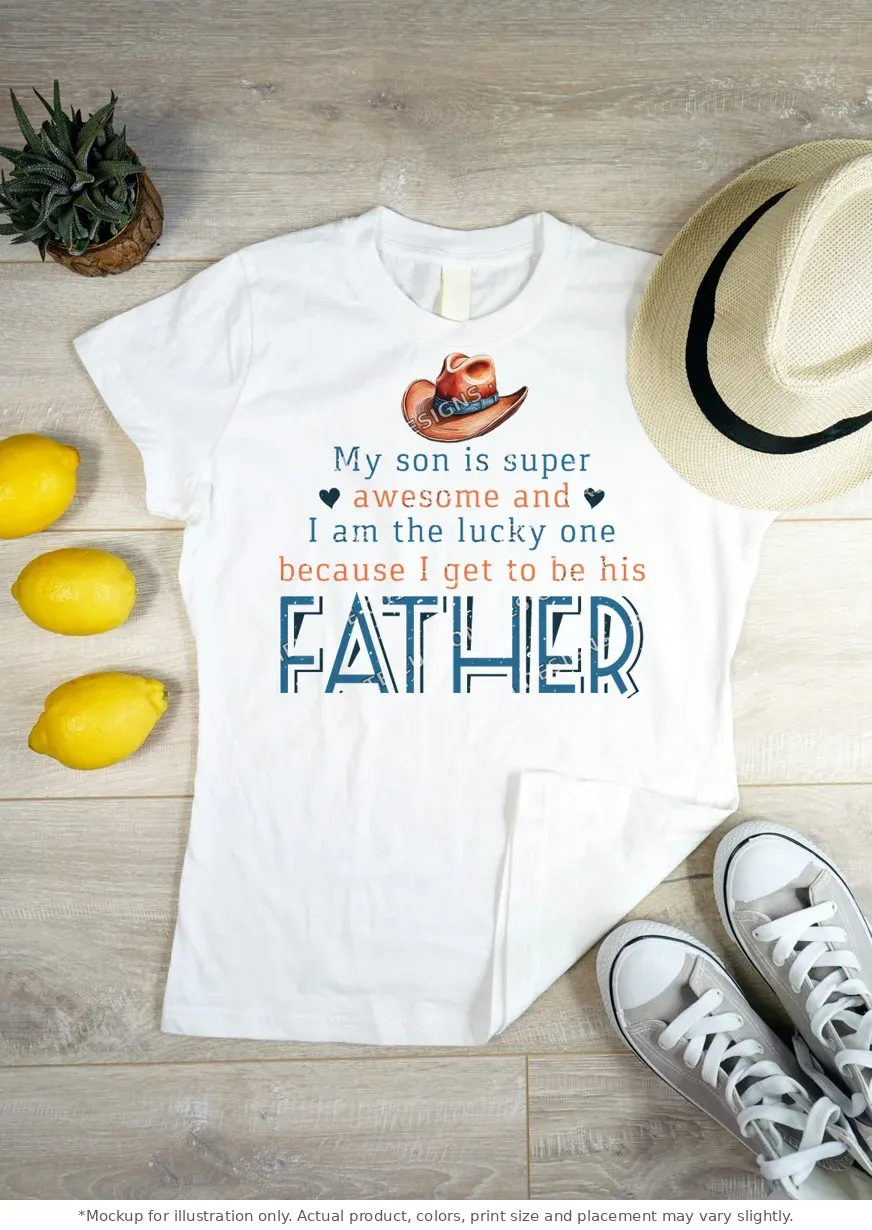 White tee mockup, flat lay on wood
