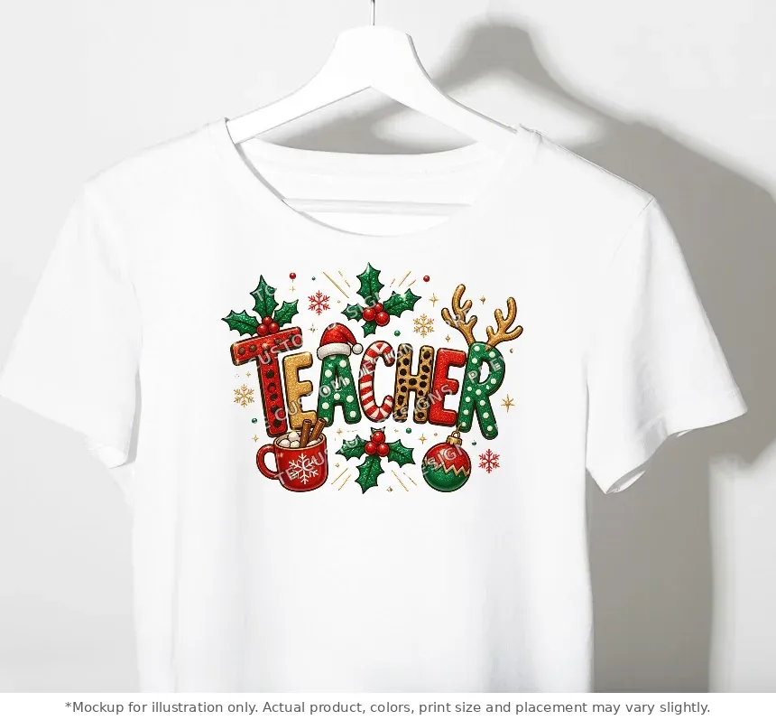 White tee mockup, on a hanger