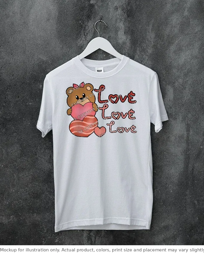 White tee mockup, on a hanger, concrete wall