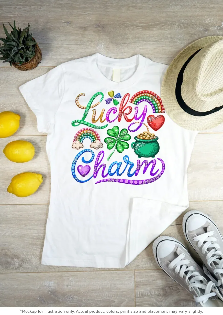 White tee mockup, flat lay on wood