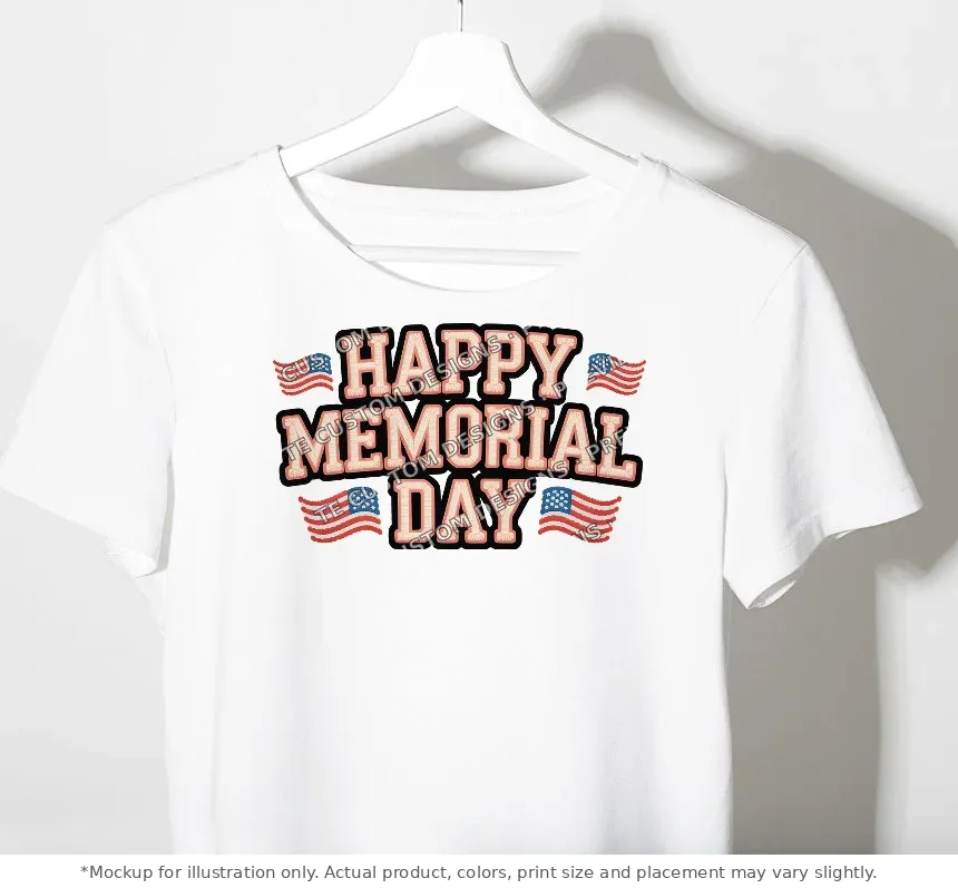White tee mockup, on a hanger