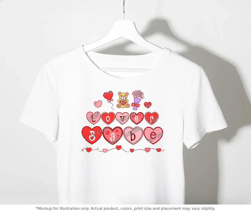 White tee mockup, on a clothes rack