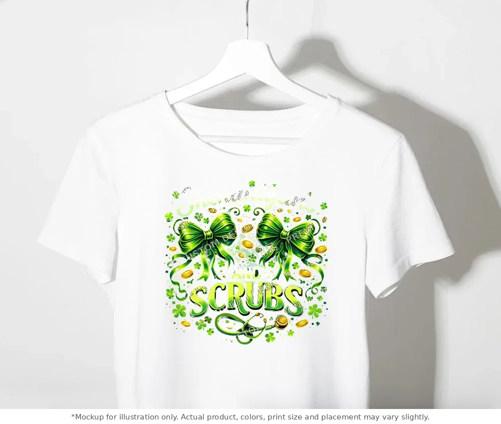 White tee mockup, on a clothes rack