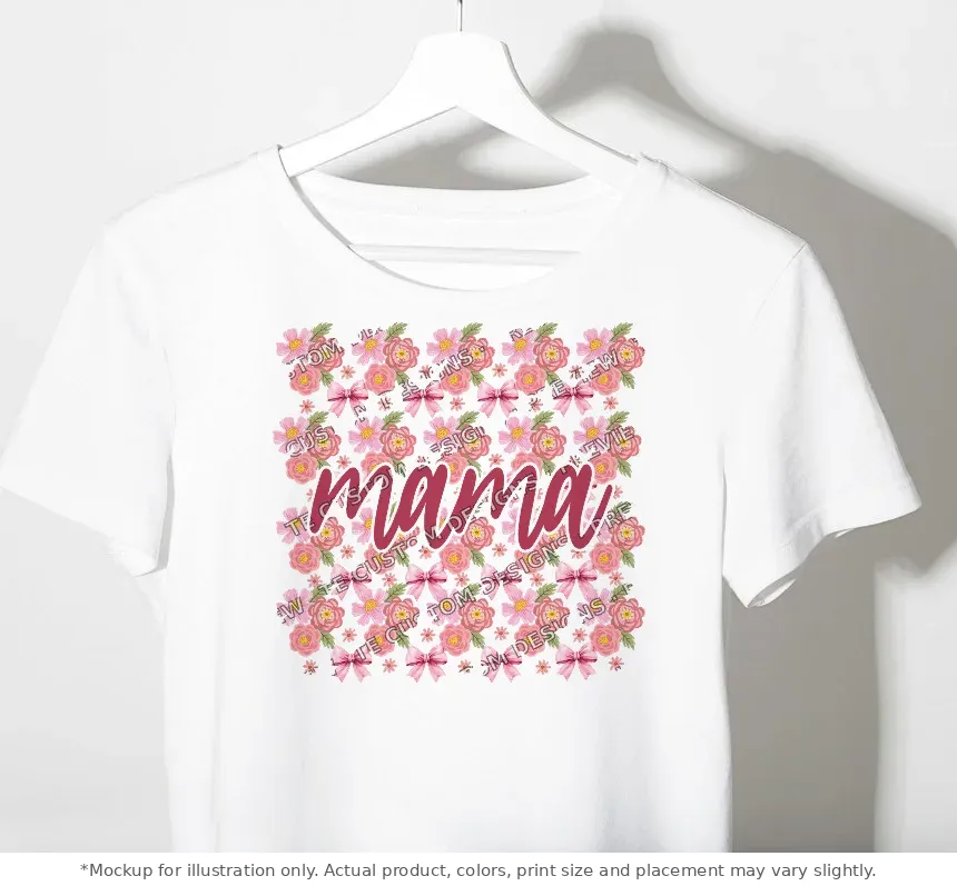 White tee mockup, on a hanger