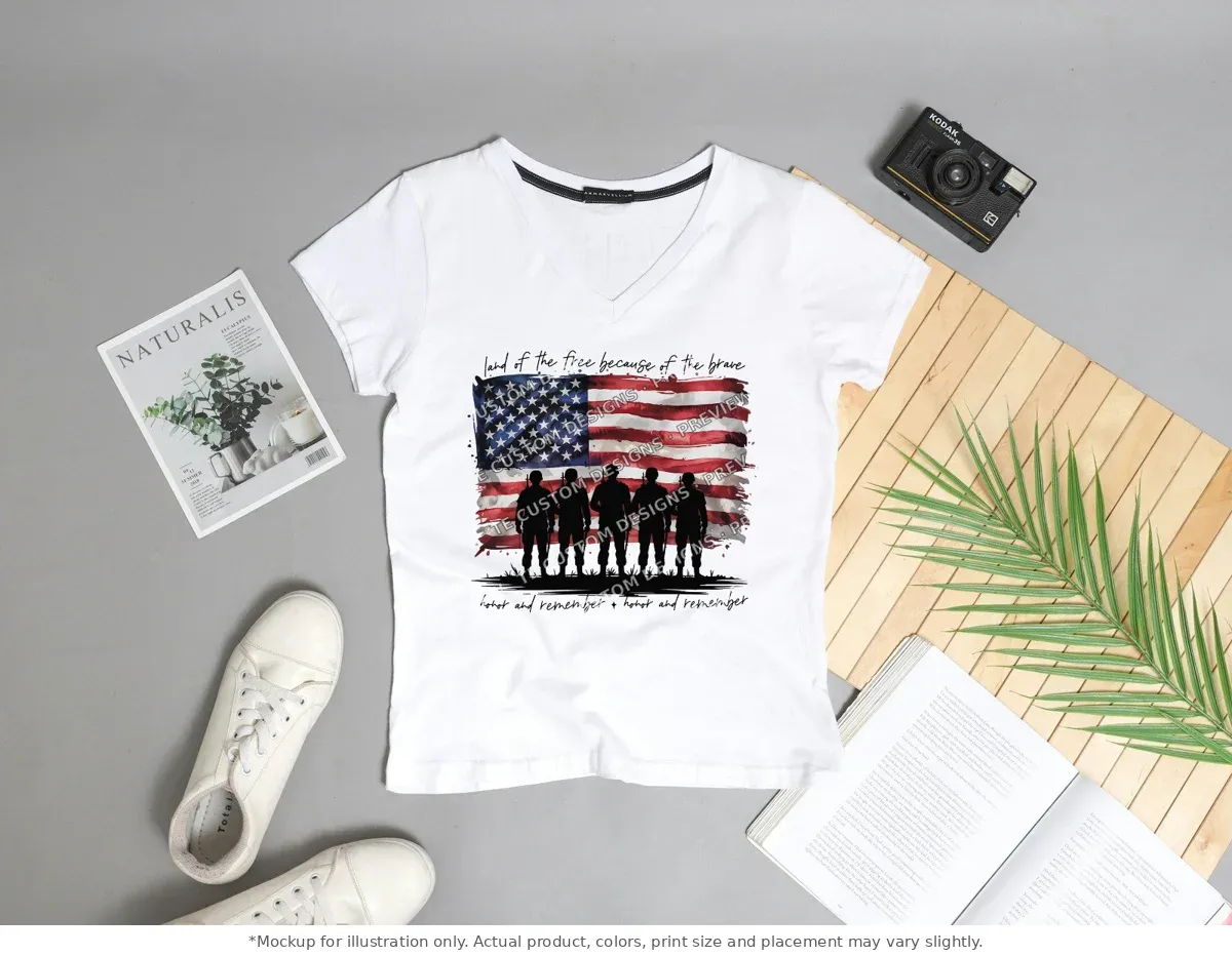 White tee mockup, flat lay with props