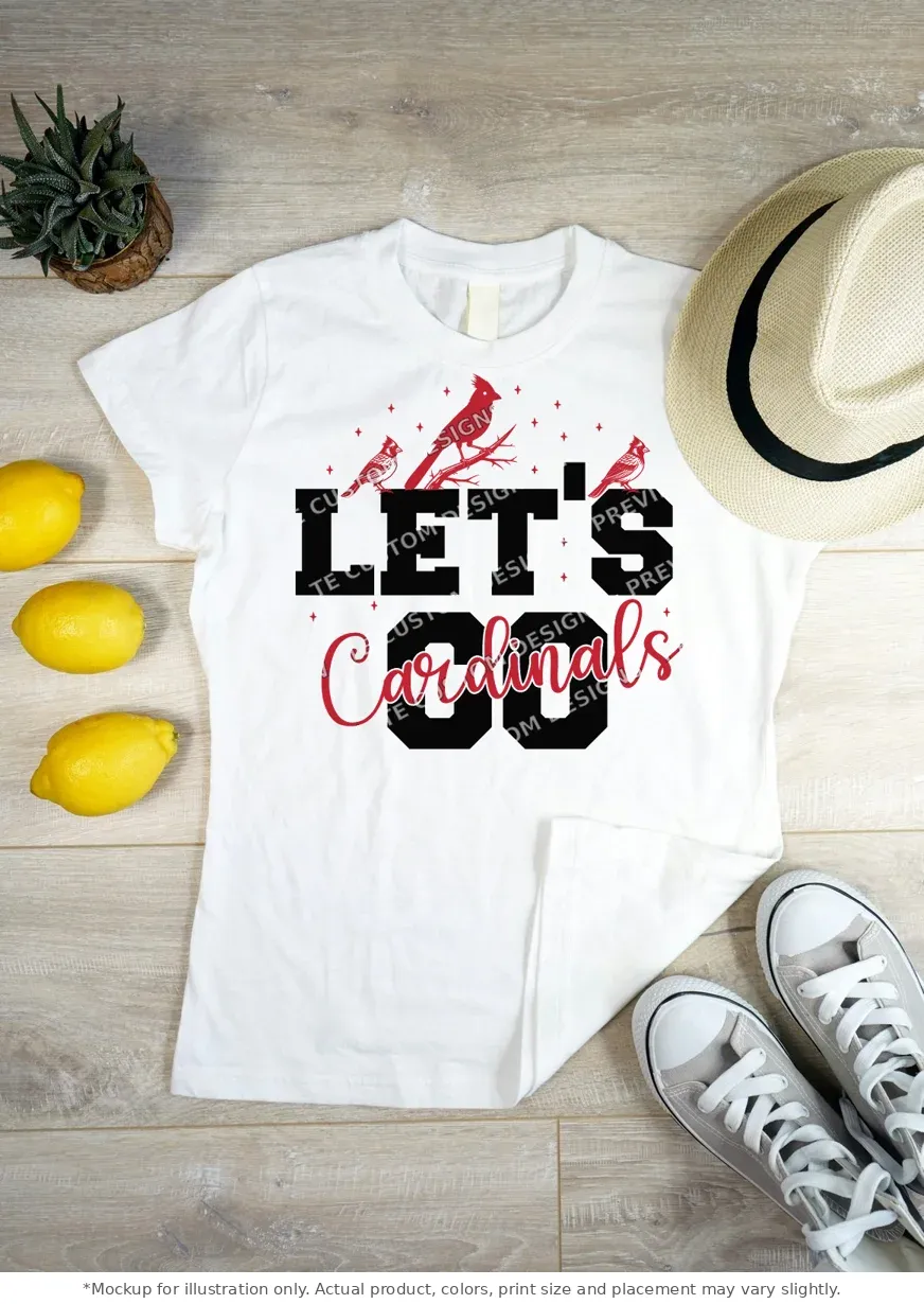 White tee mockup, flat lay on wood