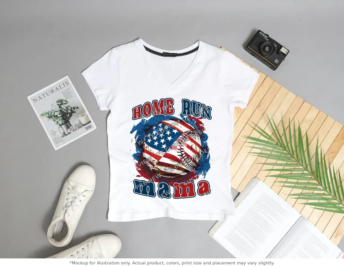 White tee mockup, flat lay with props