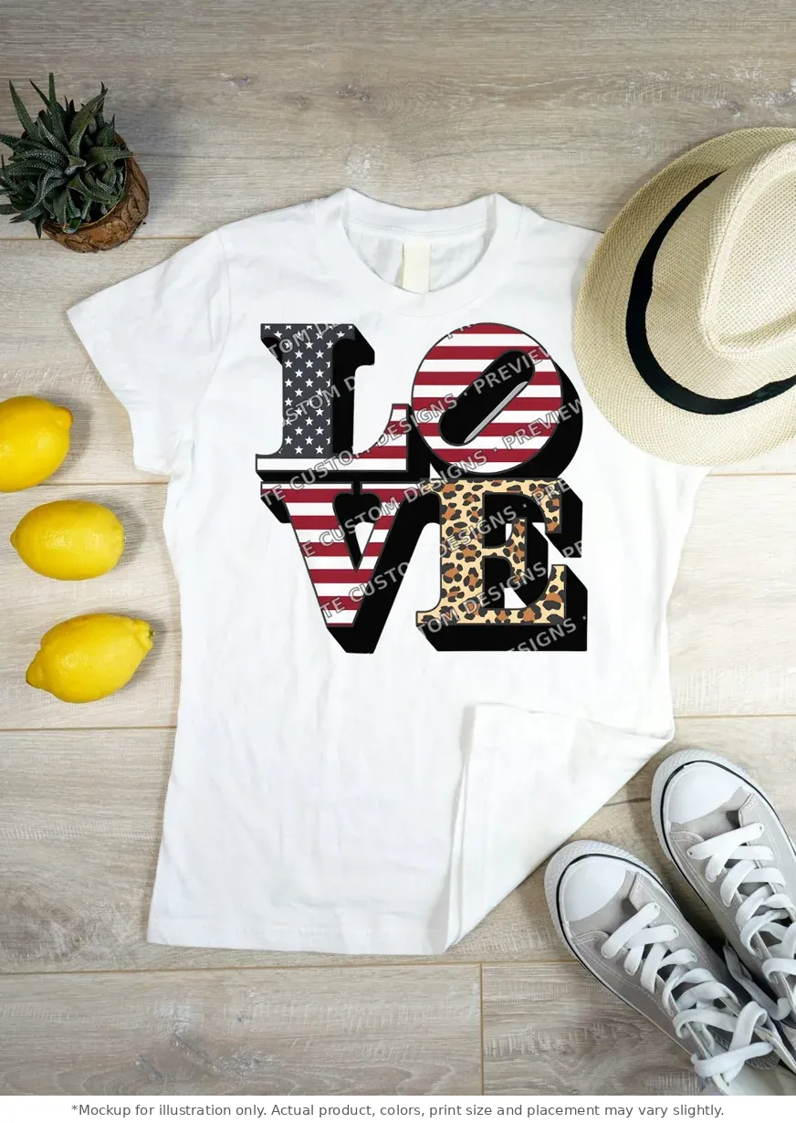 White tee mockup, flat lay on wood