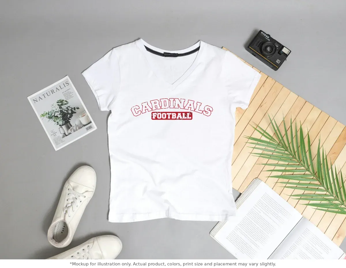 White tee mockup, flat lay with props