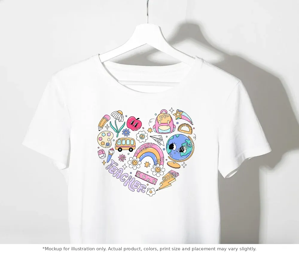 White tee mockup, on a clothes rack