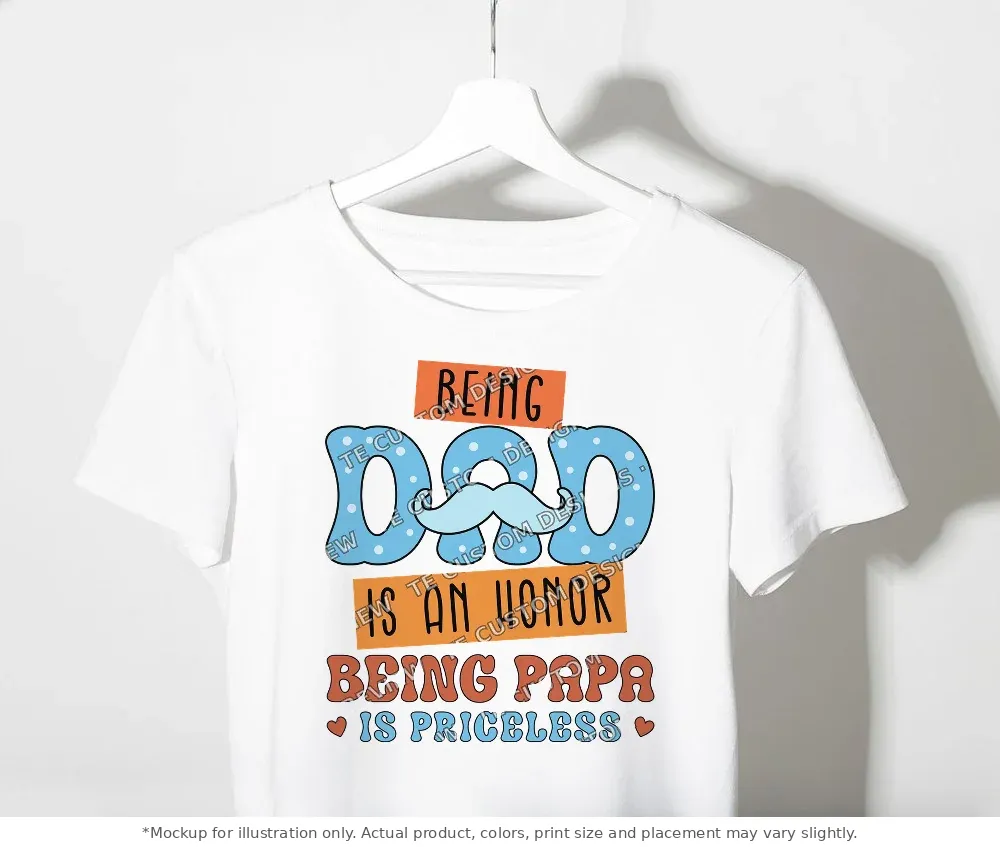 White tee mockup, on a clothes rack