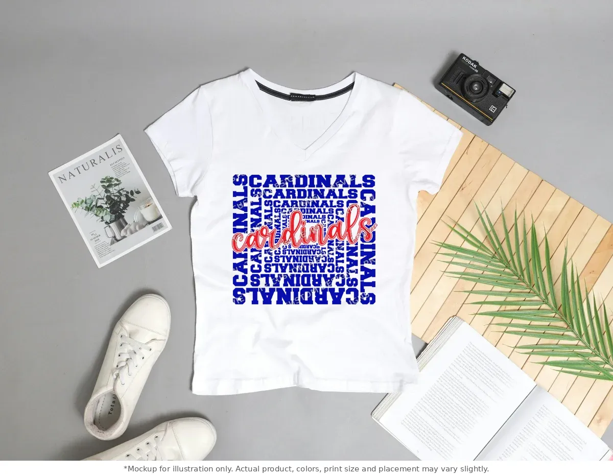 White tee mockup, flat lay with props