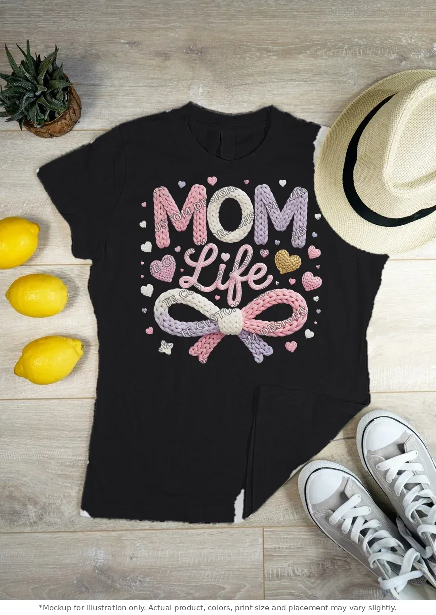 Black tee mockup, flat lay on wood