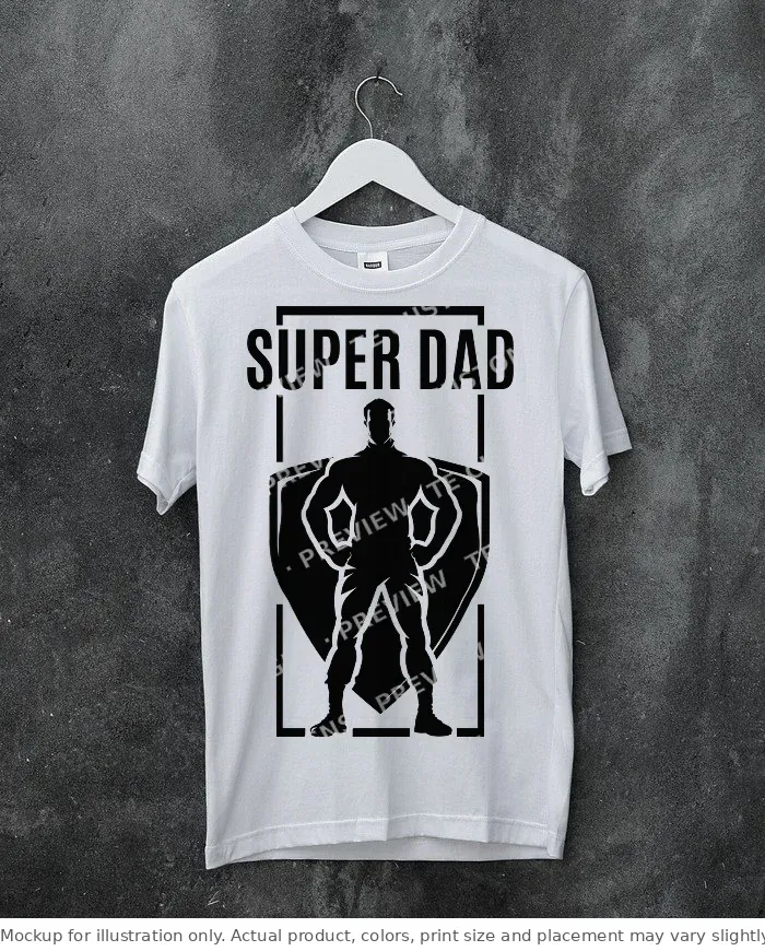 White tee mockup, on a hanger, concrete wall