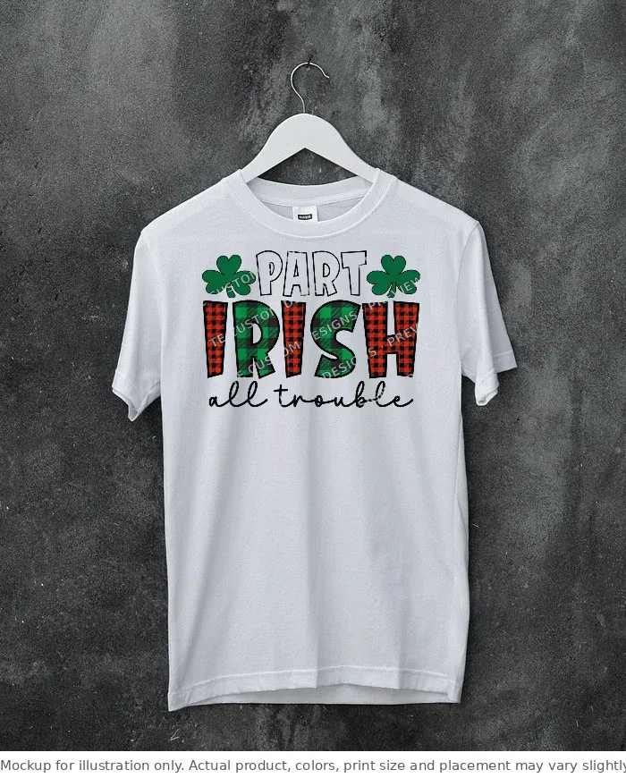 White tee mockup, on a hanger, concrete wall