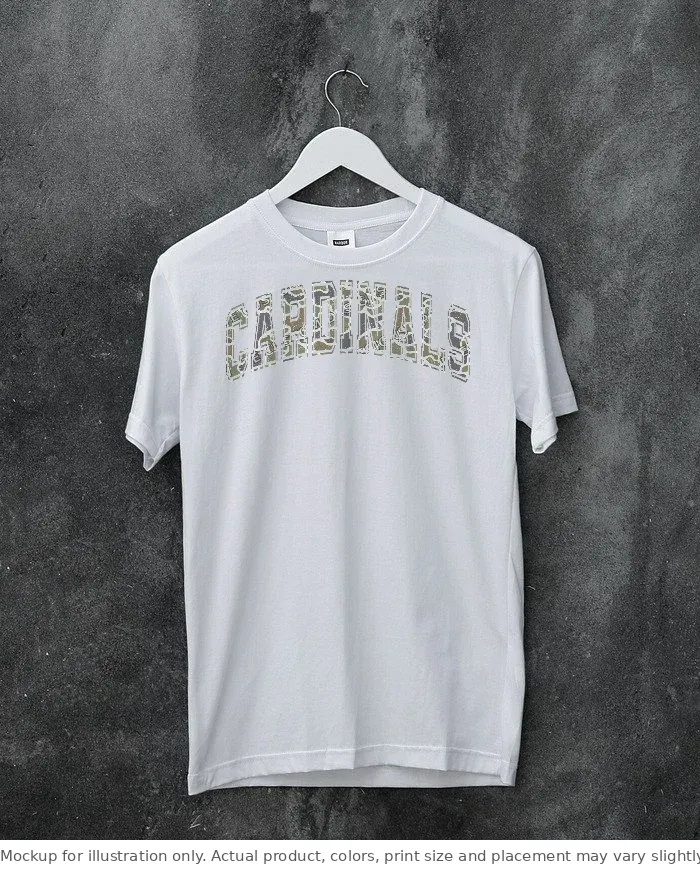 White tee mockup, on a hanger, concrete wall