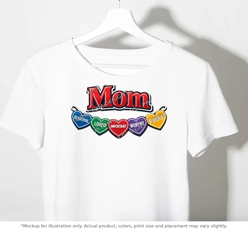White tee mockup, on a hanger