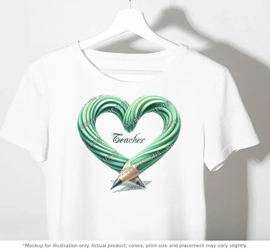 White tee mockup, on a hanger