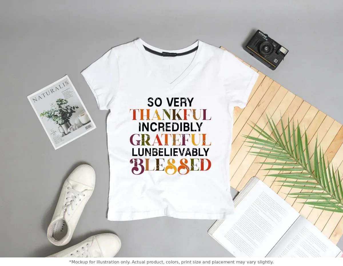 White tee mockup, flat lay with props