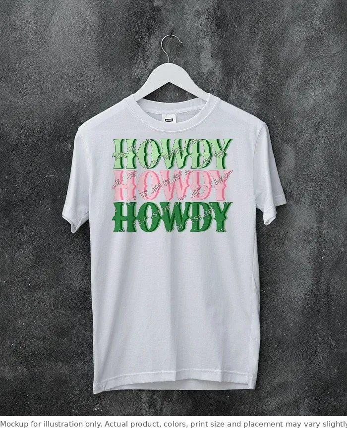 White tee mockup, on a hanger, concrete wall