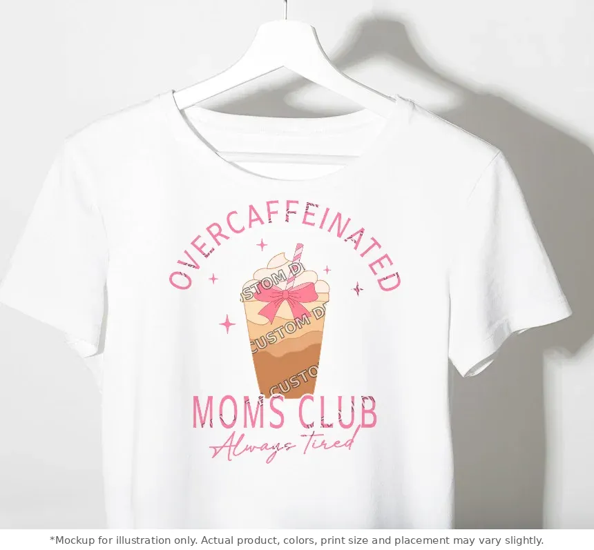White tee mockup, on a hanger