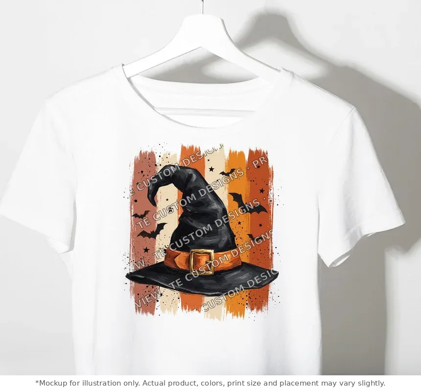 White tee mockup, on a hanger